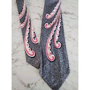 Neck Tie Vintage Pilgrim Cravat 50s Grey & Pink Design Swing Era Rockabilly